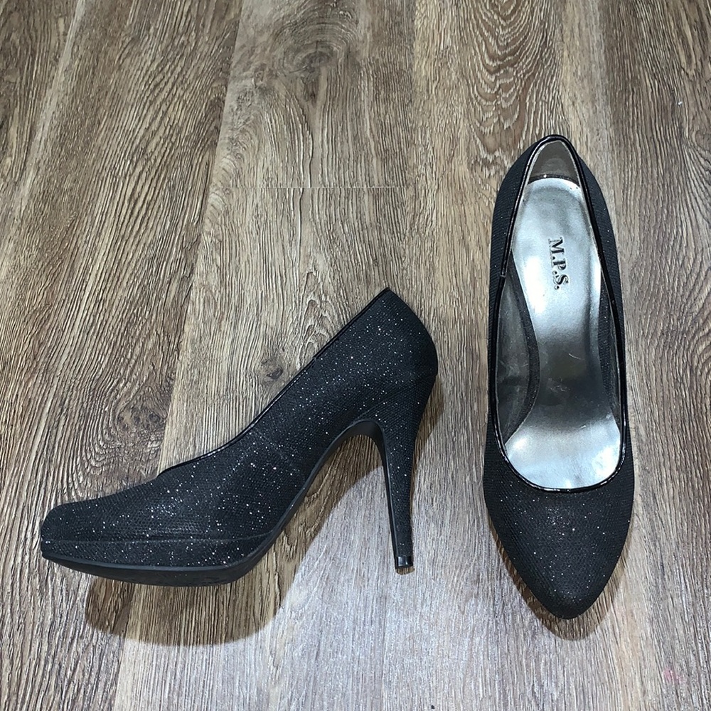 M.P.S Glittery Black Heels